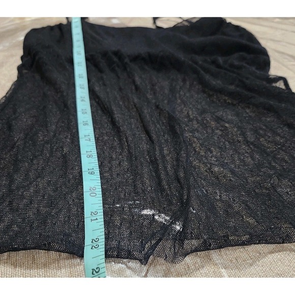 Charlotte Russe Babydoll Cami Black Mesh Pointelle Fairy Grunge Sheer Whimsigoth - Picture 10 of 10